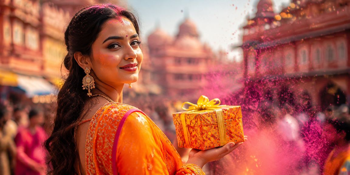 People celebrating Holi festival representing joy and balance