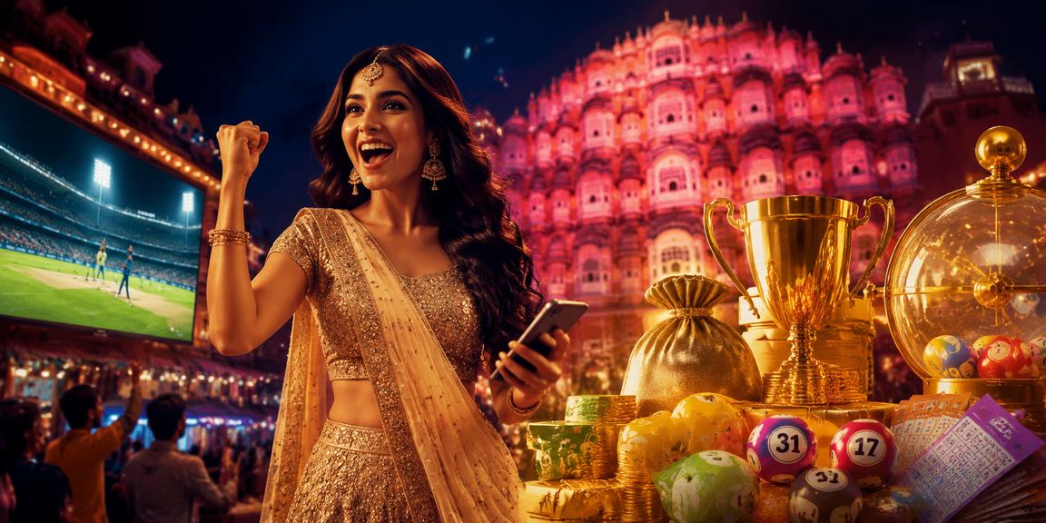 Indian festive scene with players enjoying entertainment safely